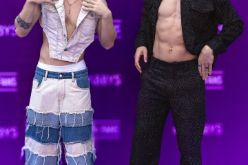 Eduell Evindur and Mingie Noriega on the Purple Carpet at Grabbys Europe 2026