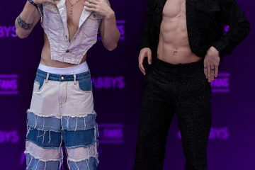 Eduell Evindur and Mingie Noriega on the Purple Carpet at Grabbys Europe 2026