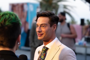 Ryan Orion presenting elegant masculine fashion at Grabbys Europe 2026