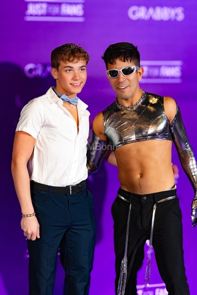Oliver Lamb and Milo Miles on the Purple Carpet at Grabbys Europe 2026