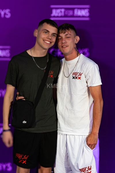 Taylor Jay and a Fellow Creator on the Purple Carpet at Grabbys Europe 2026
