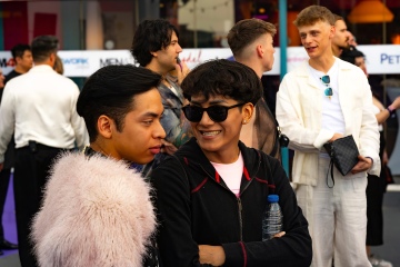 Elektra Dietrich and Albin Salazar at the Purple Carpet of Grabbys Europe 2026 in Torremolinos