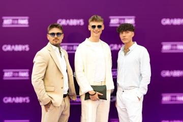 Fitink Phil, Pascal and Chris Legal on the Purple Carpet at Grabbys Europe 2026